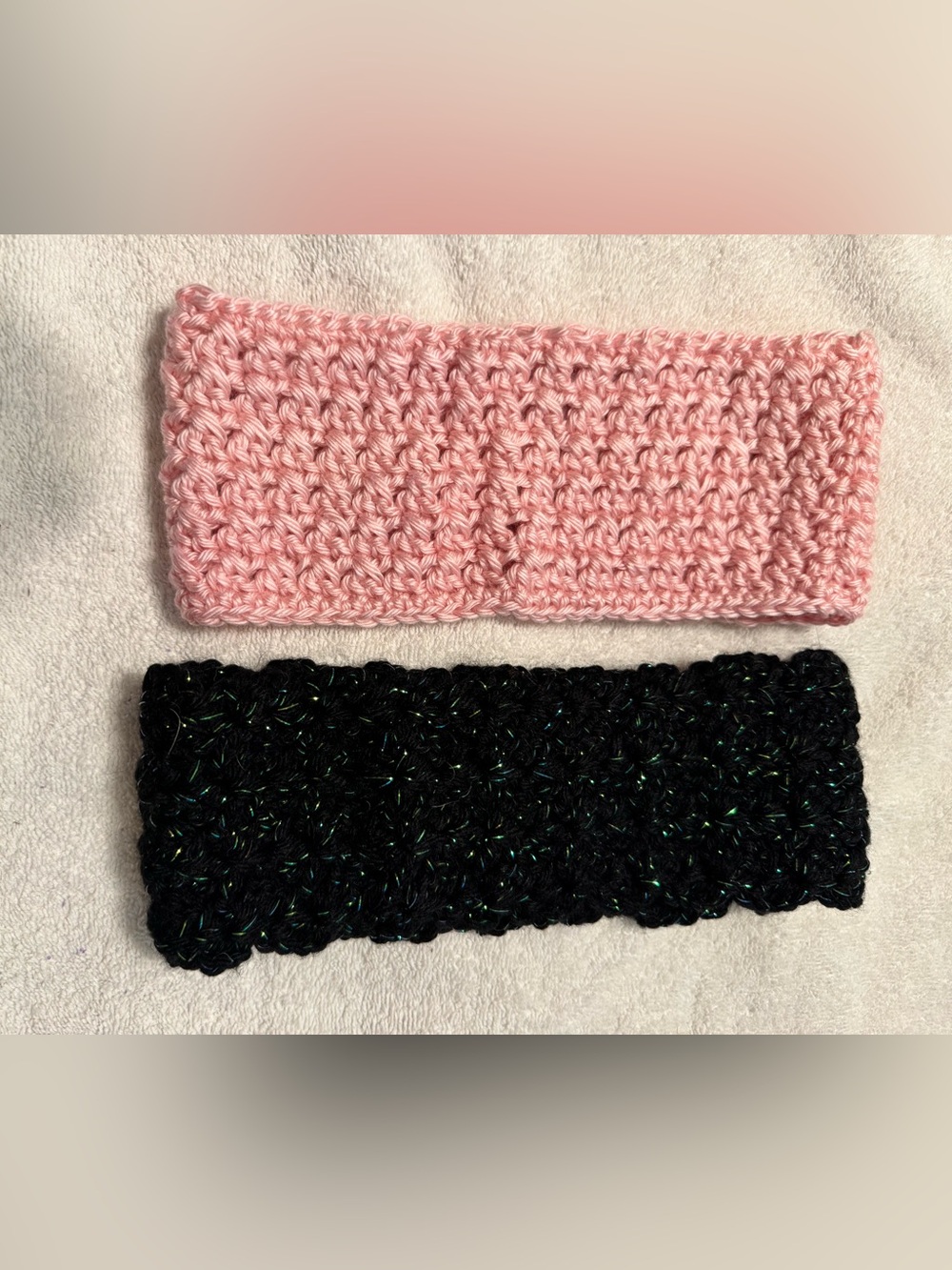 Handmade Pink and Black Crochet Headbands - Women Accessories
